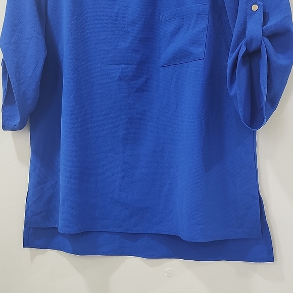 Sis.Sis Royal Blue Boxy 3/4 Sleeve Blouse - Picture 5 of 9